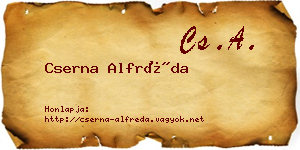 Cserna Alfréda névjegykártya